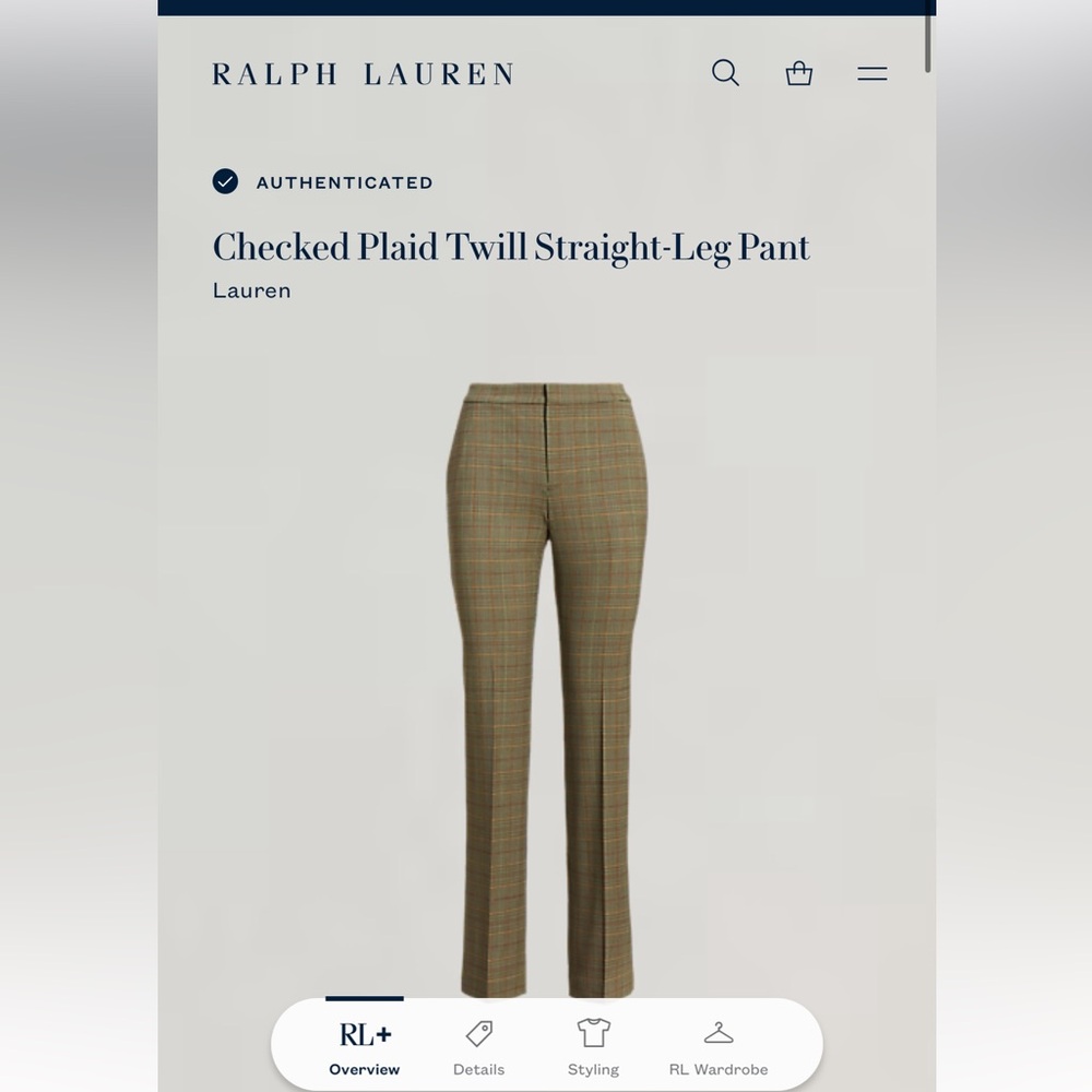 Ralph Lauren Wool-Blend Checked Pants